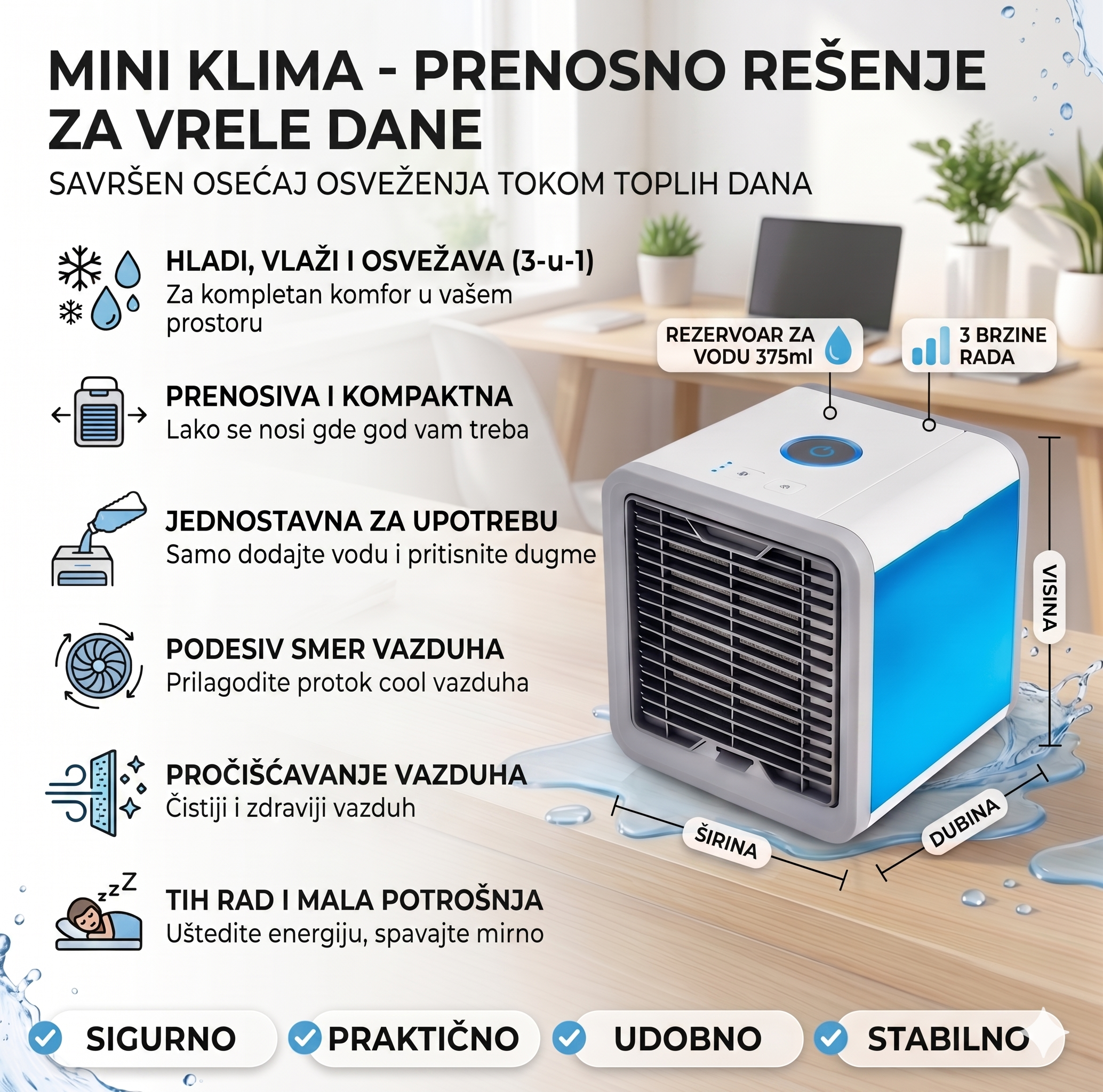 Mini Klima - Prenosno Rešenje za Vrele Dane AKCIJA