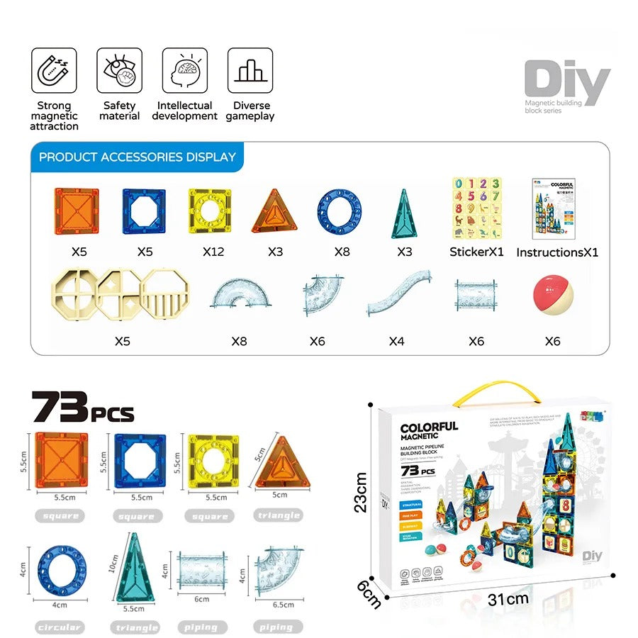 Magnetni Blokovi 73 Dela - Edukativni Montesori